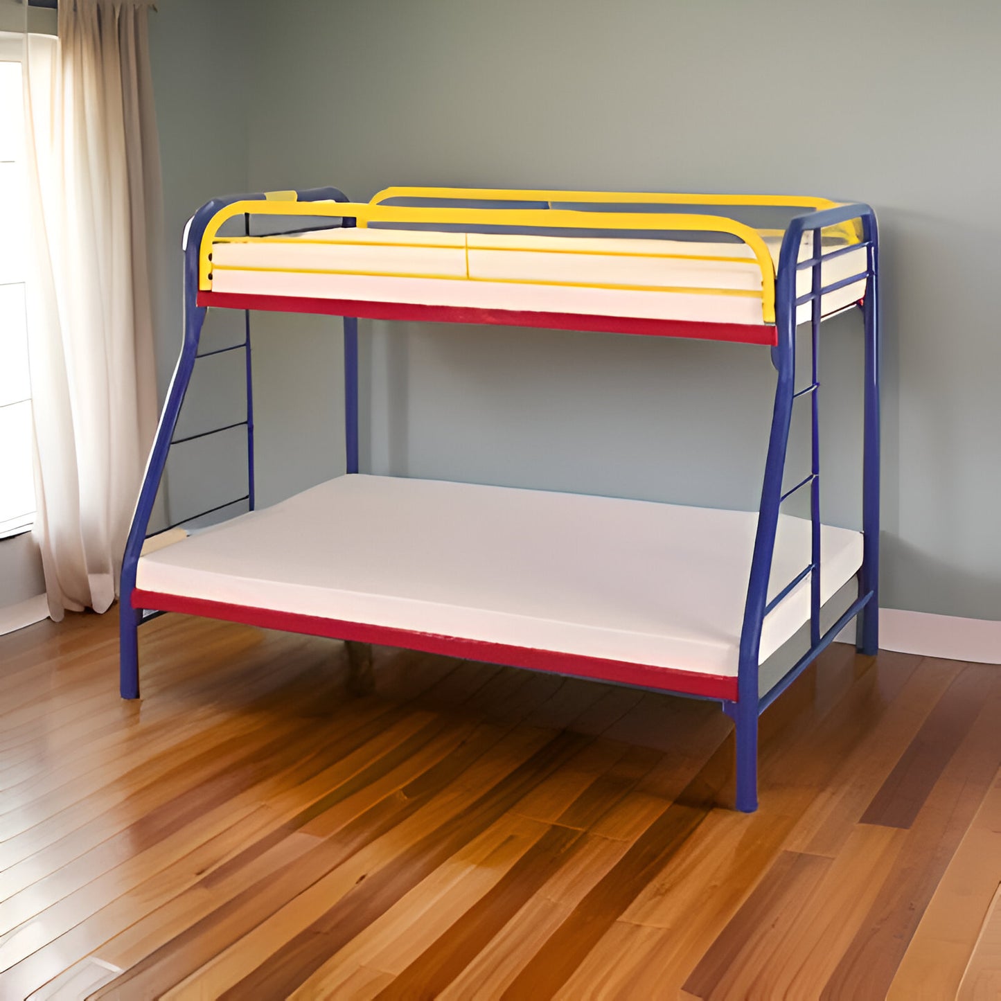 Black Twin Over Full Contemporary Metal Bunk Bed