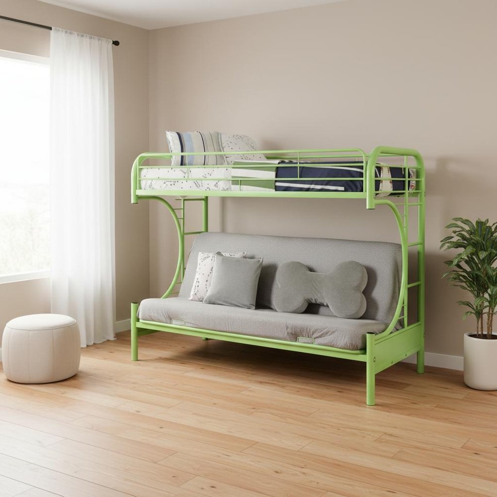 78" X 41" X 65" Twin Over Full Purple Metal Tube Futon Bunk Bed