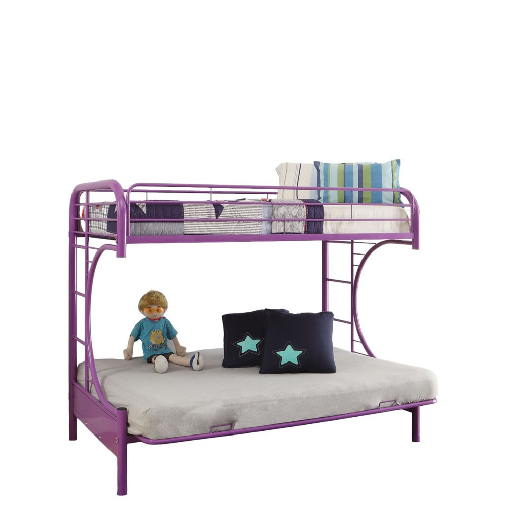 78" X 41" X 65" Twin Over Full Silver Metal Tube Bunk Bed