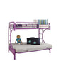 78" X 41" X 65" Twin Over Full Green Metal Tube Futon Bunk Bed