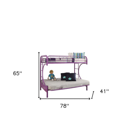 78" X 41" X 65" Twin Over Full Silver Metal Tube Bunk Bed