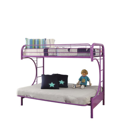 78" X 41" X 65" Twin Over Full Silver Metal Tube Bunk Bed