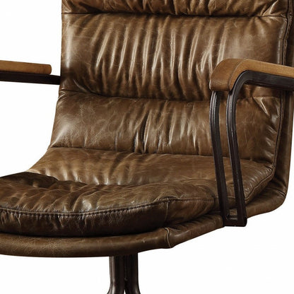 Coffee and Dark Brown Swivel Rolling Executive Office Chair