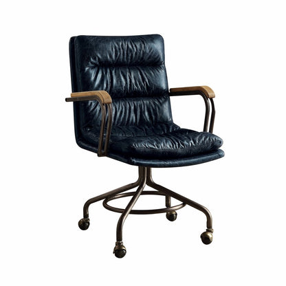 Coffee and Dark Brown Swivel Leather Rolling Executive Office Chair