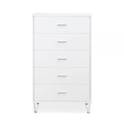 32" White Five Drawer Standard Chest