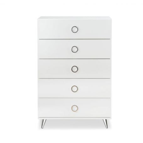 32" White Five Drawer Standard Chest