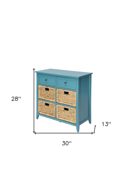 Pop Of Color Teal Accent Chest With Storage