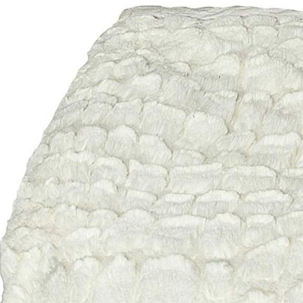 70" X 50" Ivory Faux Fur Plush Throw Blanket