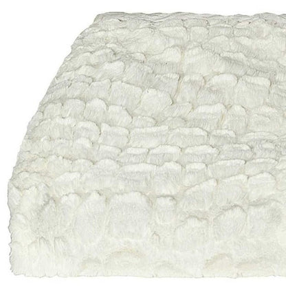 70" X 50" Ivory Faux Fur Plush Throw Blanket