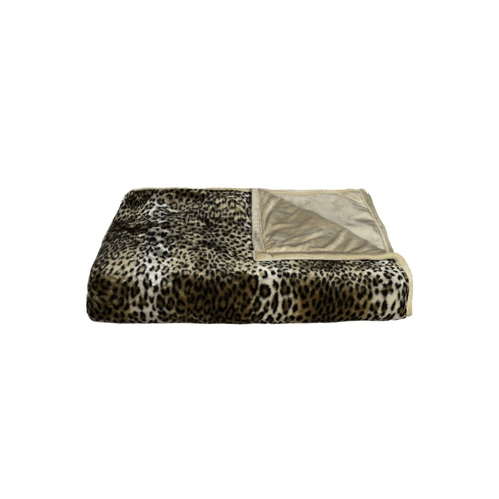 70" X 50" Ivory Faux Fur Plush Throw Blanket