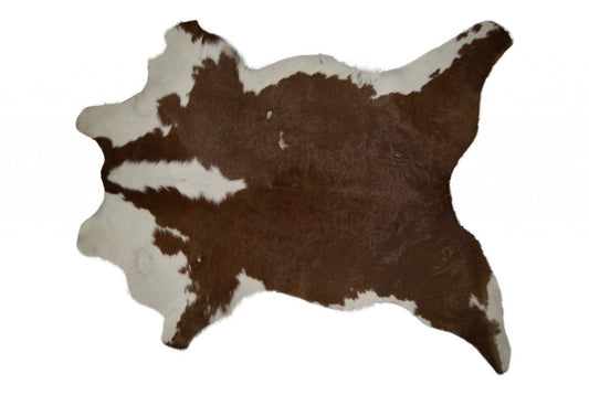 2' X 3' Brown And White Cowhide Cowhide Print Hand Tufted Area Rug