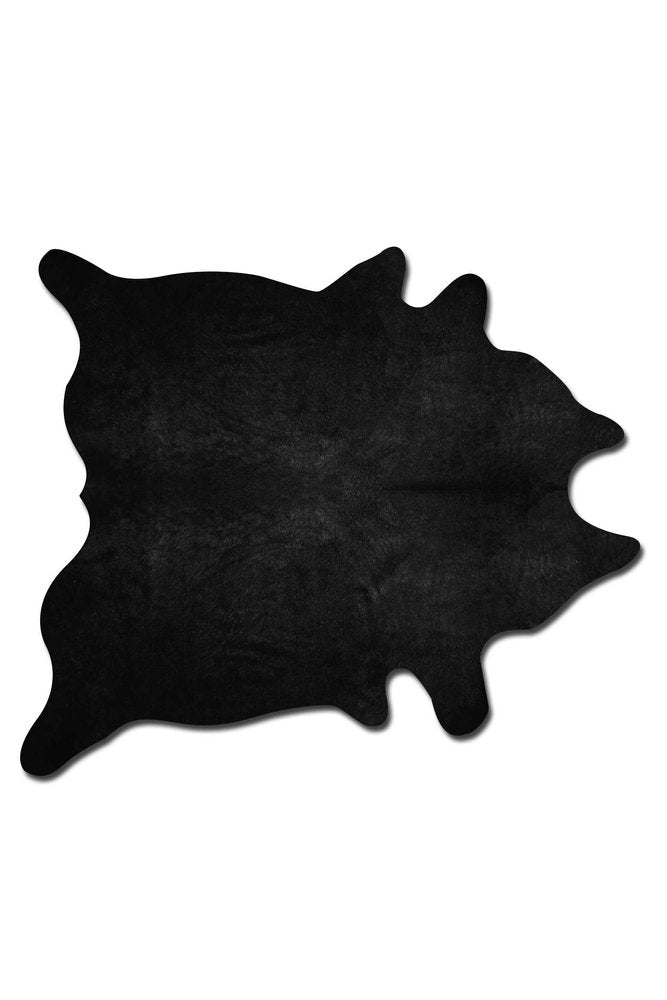 6' X 7' Black Cowhide Area Rug