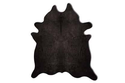 6' X 7' Black Cowhide Area Rug