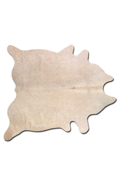 6' X 7' Off White Cowhide Cowhide Print Handmade Area Rug