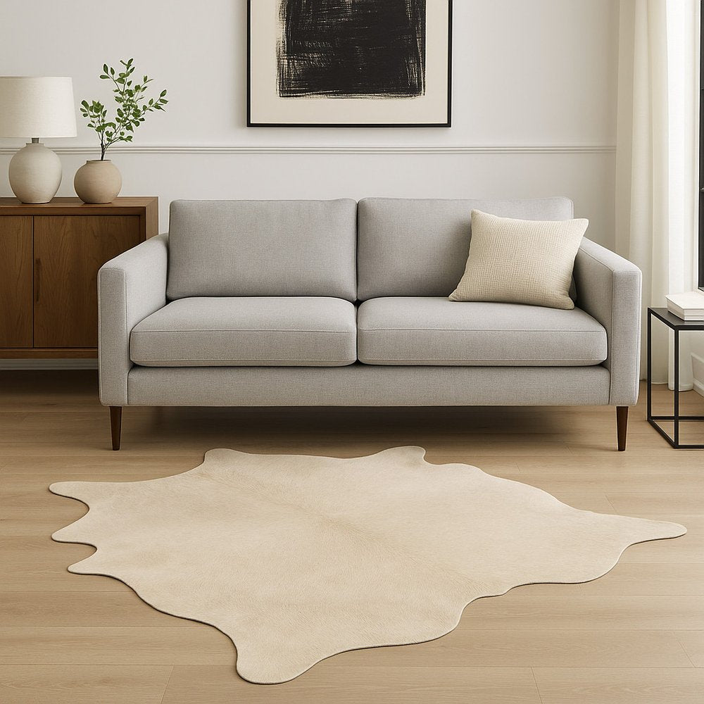 6' X 7' Black Cowhide Area Rug