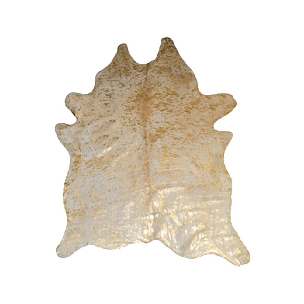 72" X 84" Chocolate And Gold Cowhide - Area Rug
