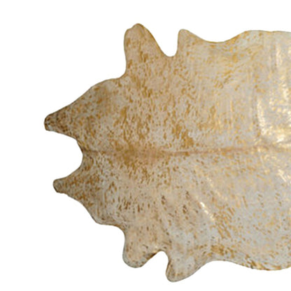 6' X 7' Red And Silver Cowhide Area Rug