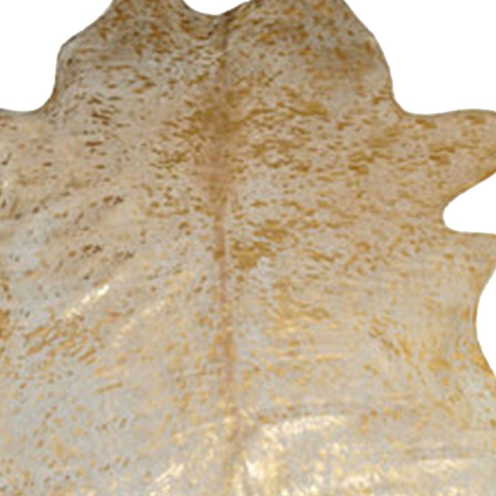 72" X 84" Chocolate And Gold Cowhide - Area Rug