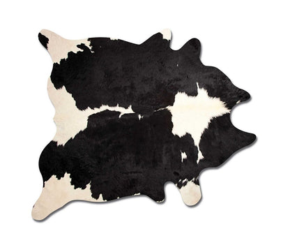 6' X 7' Black And White Cowhide Animal Print Area Rug