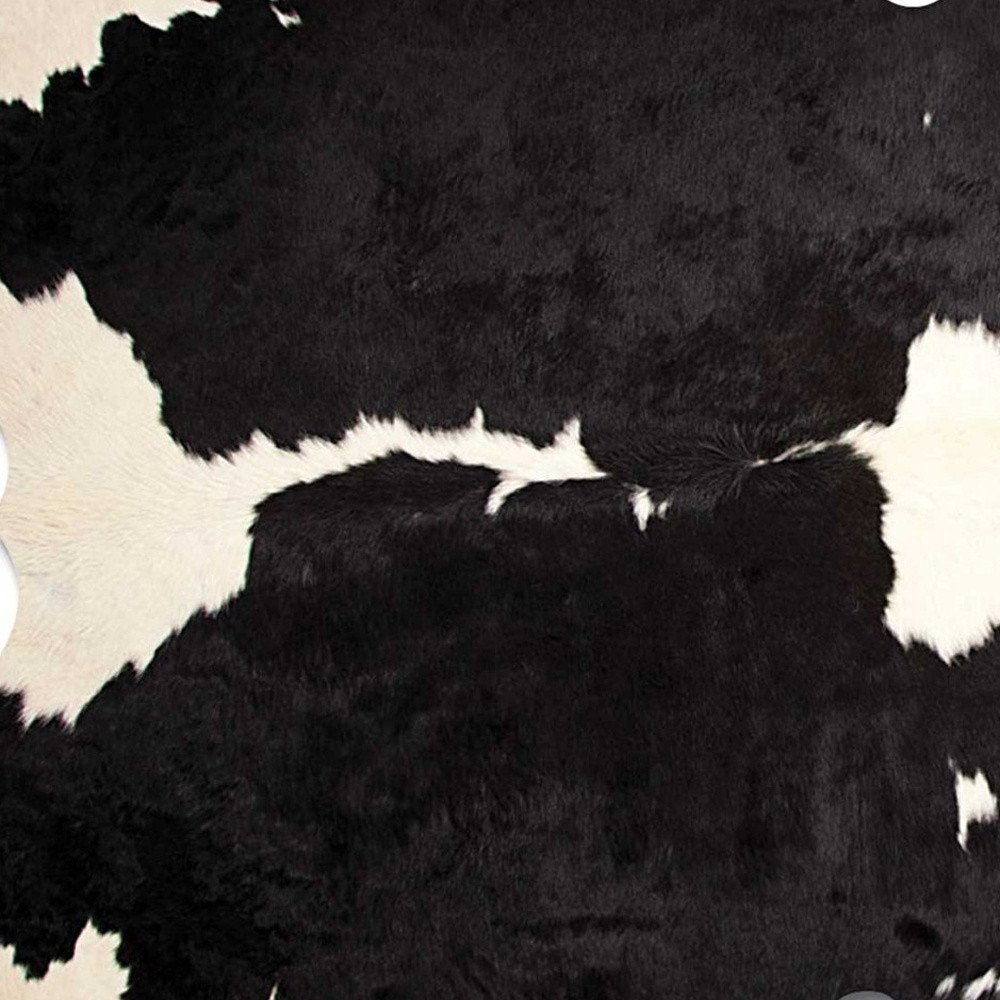 6' X 7' Brown And Black Cowhide Cheetah Print Area Rug