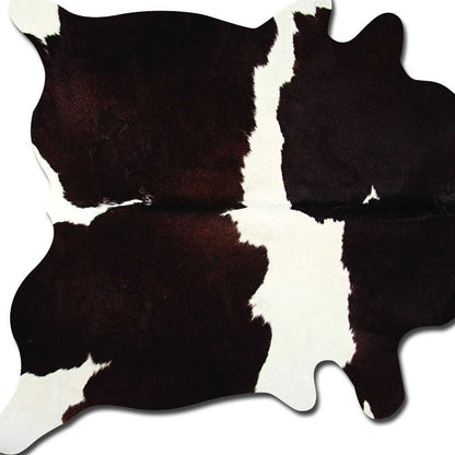6' X 7' Black And White Cowhide Animal Print Area Rug
