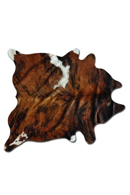 6' X 7' Brown And Black Cowhide Cowhide Print Area Rug