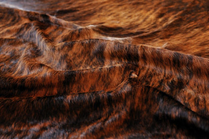 6' X 7' Brown And Black Cowhide Cowhide Print Area Rug