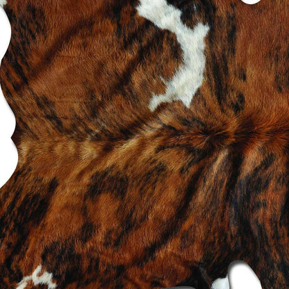 6' X 7' Brown And Black Cowhide Cowhide Print Area Rug