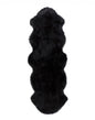 6' Black Genuine Sheepskin Animal Print Shag Area Rug