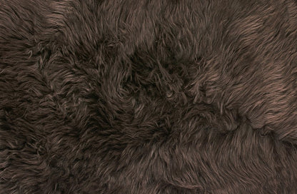 6' Black Genuine Sheepskin Animal Print Shag Area Rug