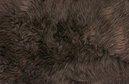 6' Black Genuine Sheepskin Animal Print Shag Area Rug