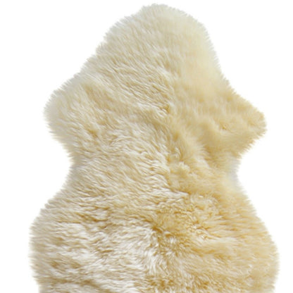 6' Black Genuine Sheepskin Animal Print Shag Area Rug