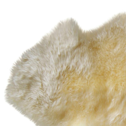 6' Black Genuine Sheepskin Animal Print Shag Area Rug