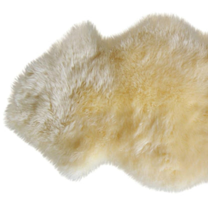 6' Black Genuine Sheepskin Animal Print Shag Area Rug