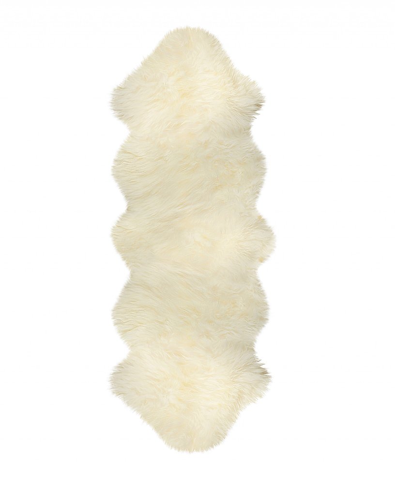 6' Natural Genuine Sheepskin Animal Print Shag Area Rug