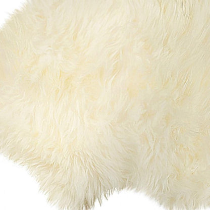 6' Natural Genuine Sheepskin Animal Print Shag Area Rug