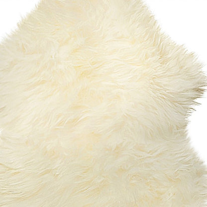 6' Natural Genuine Sheepskin Animal Print Shag Area Rug