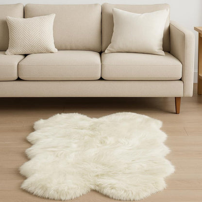 4' X 6' Natural Genuine Sheepskin Handmade Area Rug