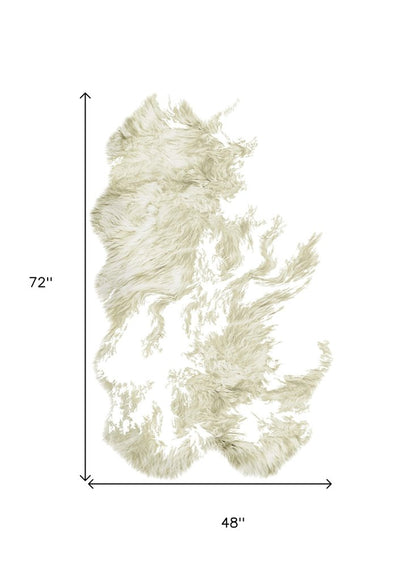 4' X 6' Natural Genuine Sheepskin Handmade Area Rug