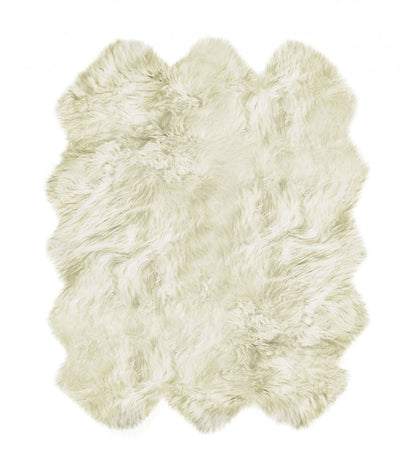 6' X 6' Natural Sheepskin Non Skid Area Rug