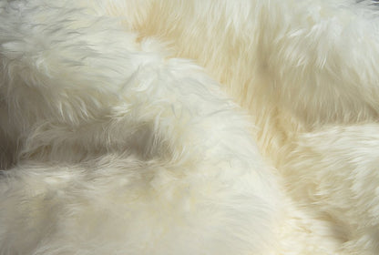 6' X 6' Natural Sheepskin Non Skid Area Rug
