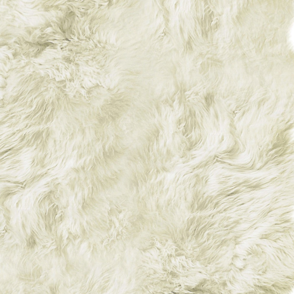 6' X 6' Natural Sheepskin Non Skid Area Rug