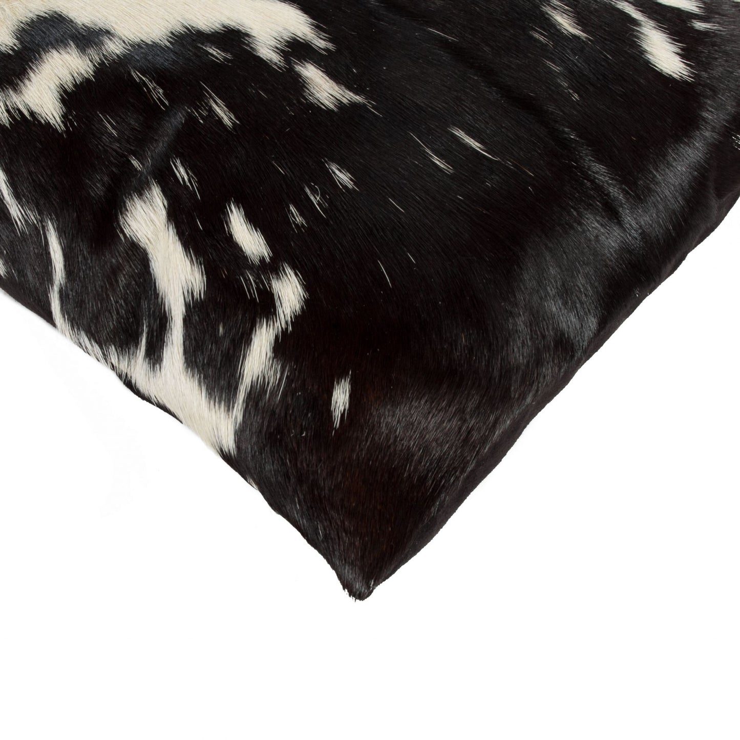 18" Black and White Cowhide Throw Pillow