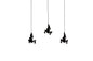 Set of Three Black Resin Climbing Man Hanging Dimensional Sculpture