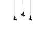 Set of Three Black Resin Climbing Man Hanging Dimensional Sculpture