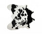 4' X 5' Brown And White Cowhide Print Hand Knotted Area Rug