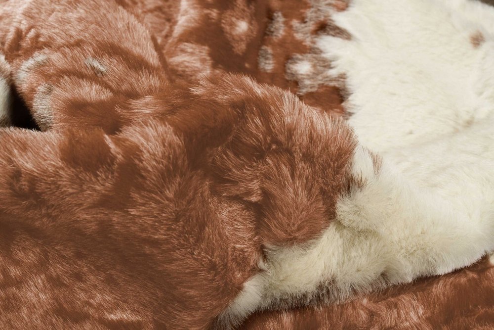 4' X 5' Brown And Ivory Faux Cowhide Animal Print Area Rug