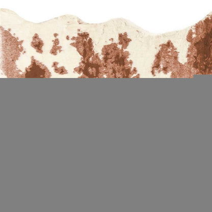 4' X 5' Brown And Ivory Faux Cowhide Animal Print Area Rug