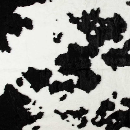 5' X 8' Black And White Cowhide Print Washable Area Rug