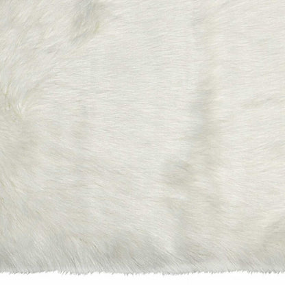 5' X 8' Off White Faux Fur Area Rug
